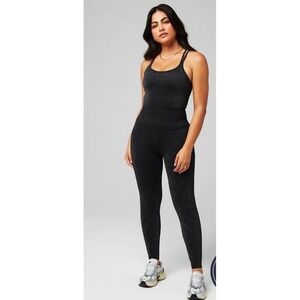 Fabletics Black Metallic Sparkle Jumpsuit XL JM2500501-0551-36200 Racerback